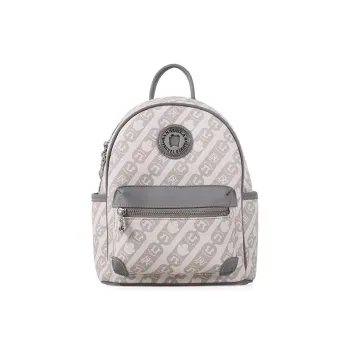 DANNYBEARJEANS Synthetic Leather Backpack Large Size Unisex Ecru & Light Blue