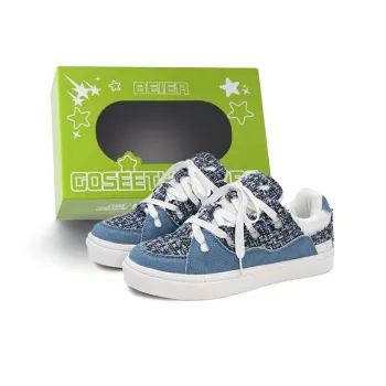 BEIER Gift Box Set Slip-Resistant Low-Top Skateboard Shoes Unisex Fragrance Blue