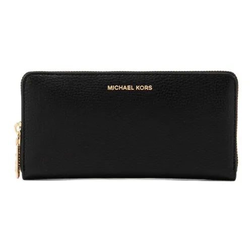 MICHAEL KORS Cow Leather Wallet Large Size Women's Black