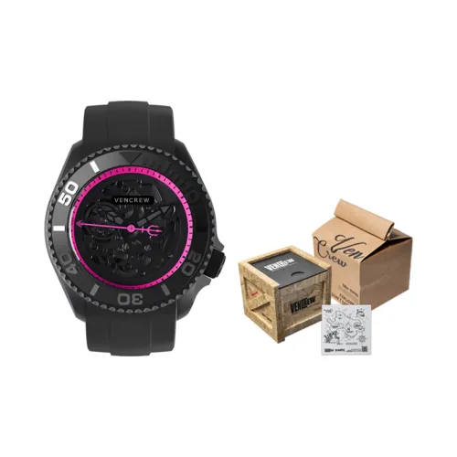 VENCREW Leviathan [Manly Pink] Automatic Mechanical Movement Watch Unisex Cut Out Dial