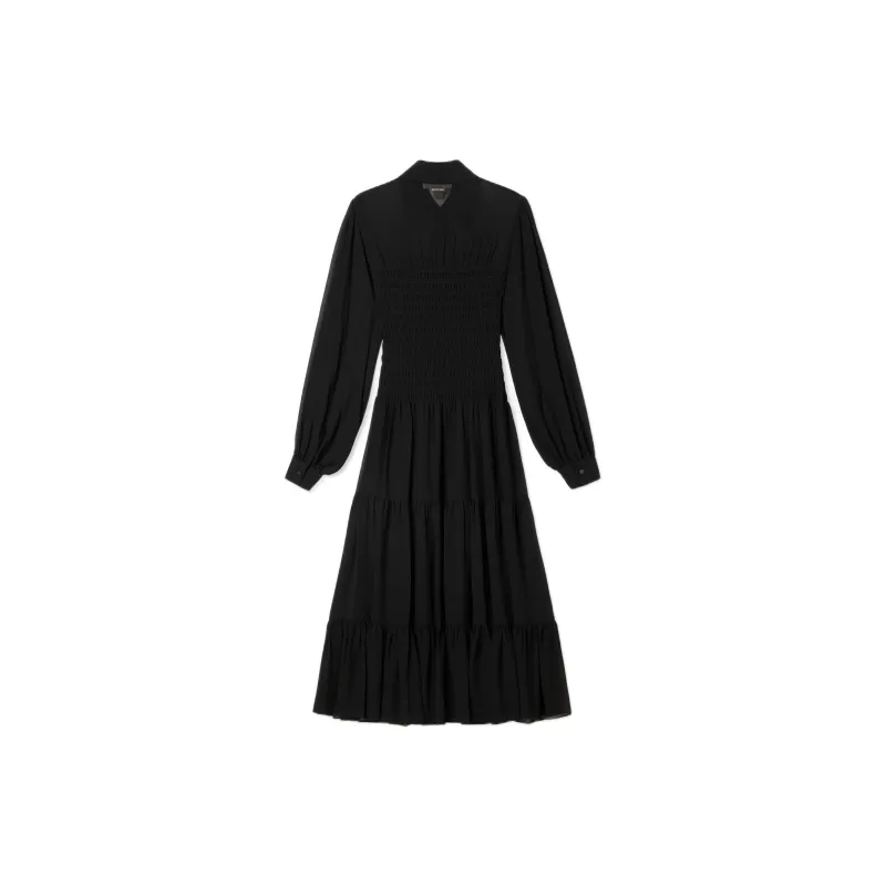 MICHAEL KORS Smocked Georgette Shirtdress-1