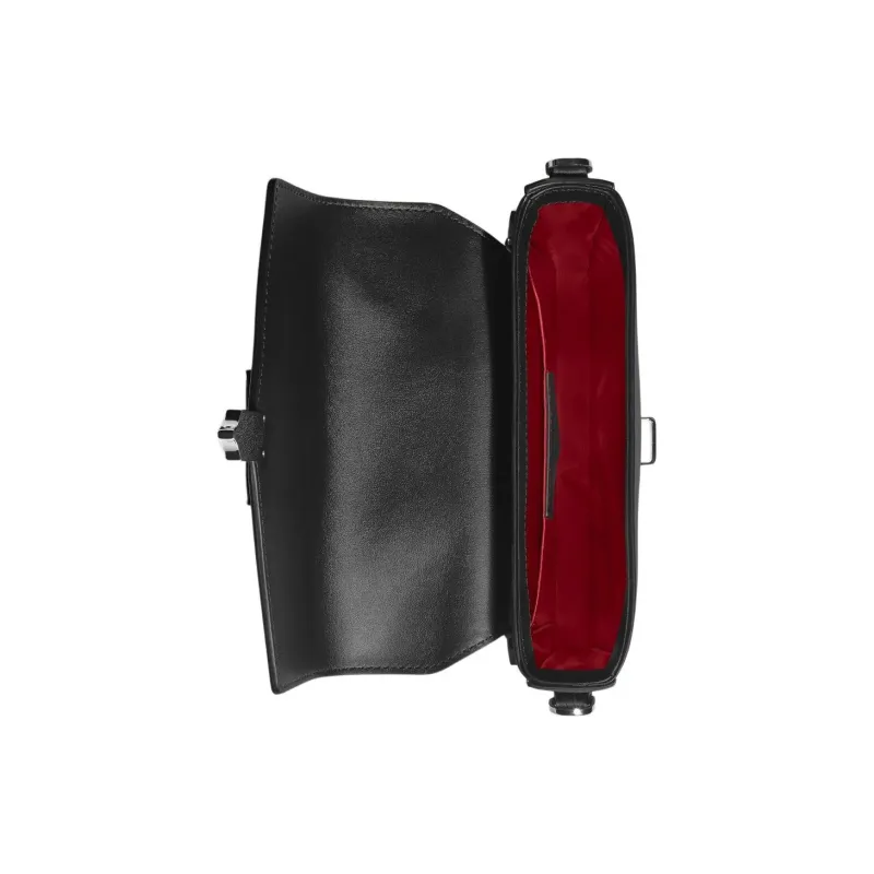 MONTBLANC Soft Leather Series Full Grain Cow Leather Messenger Bag, Shoulder Bag, Crossbody Bag Regular Men's Black-4
