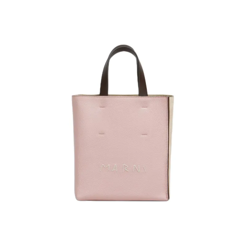 MARNI Museo Soft Calfskin Tote Bag, Shopping Bag, Shoulder Bag, Crossbody Bag, Handbag Mini Women's Pink-0