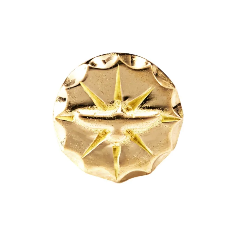 GOD SUNS 18K Gold Stud Earrings Unisex-1