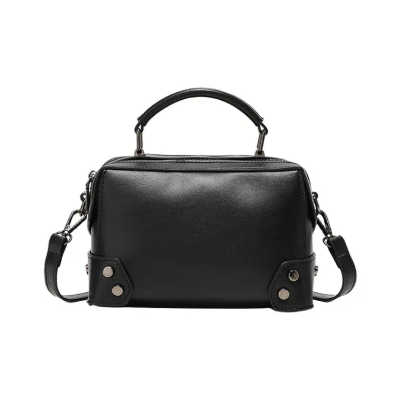 ZAVC PU One Shoulder Handbag Women's Black/Rose Red/Brown/Earth Yellow-1