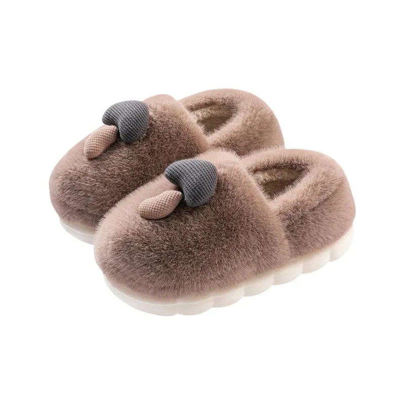 Foot Recreation Winter Home Cartoon Cute Mushroom Warm Comfortable Cotton Slippers Couple Same Style Home Slippers-12