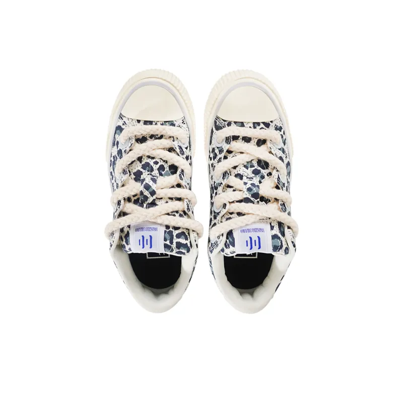 Ollieskate Wear resistant And Lightweight Low Top Skateboard Shoes Unisex Beige Blue-3