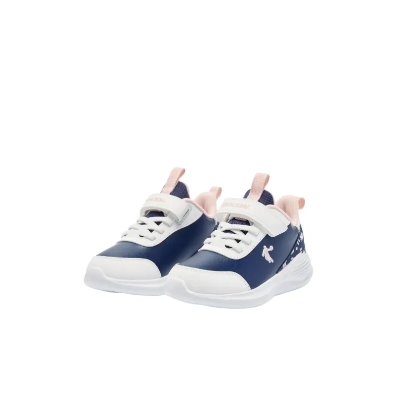 QIAODAN Slip Resistant Low Top Kids' Running Shoes White Blue Children Aged 3 7 Years Old-2