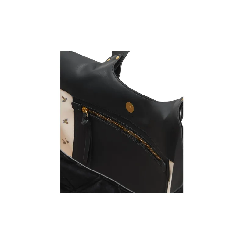 Vivienne Westwood Cotton Tote Bag Shopping Bag Handbag Women's Black-3
