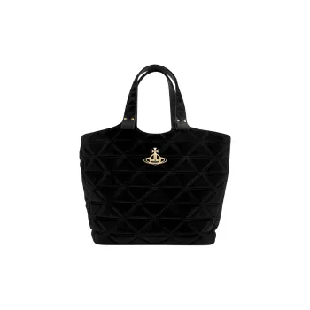 Vivienne Westwood Cotton Tote Bag Shopping Bag Handbag Women's Black