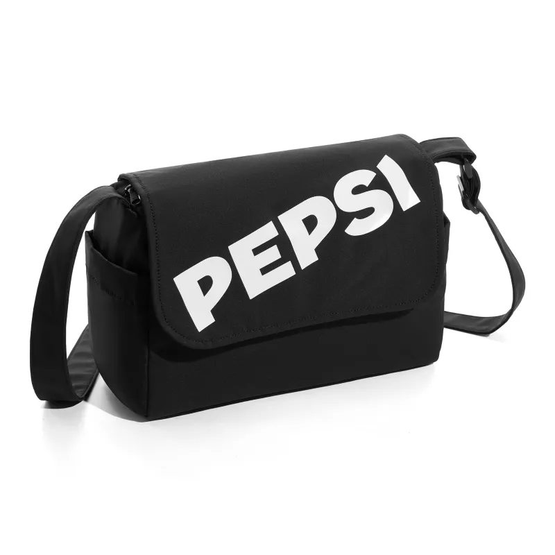 Pepsi Fabric Backpack Crossbody Bag Shoulder Bag Envelope Bag Unisex Black/White-2