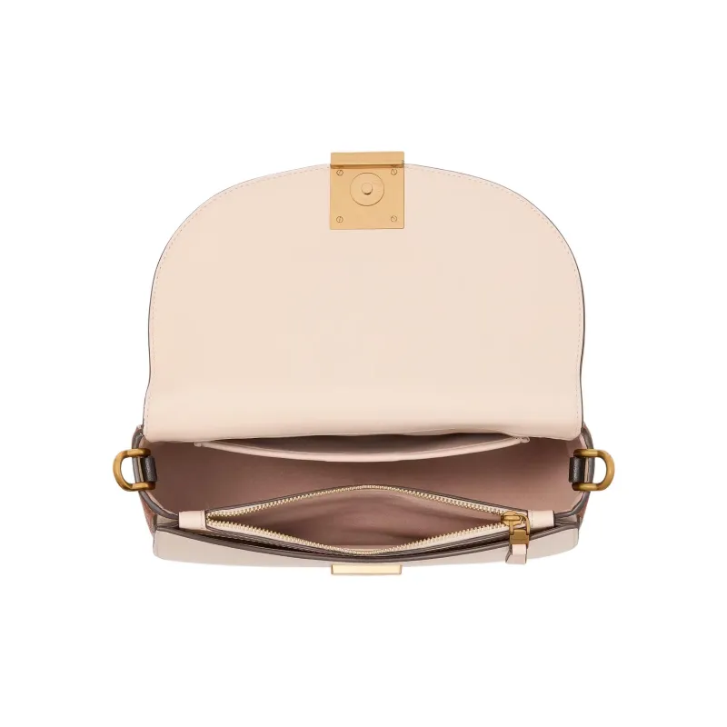 Kate Spade Textured Leather Portable Crossbody Bag, Shoulder Bag Medium Size Women's Milk White-3