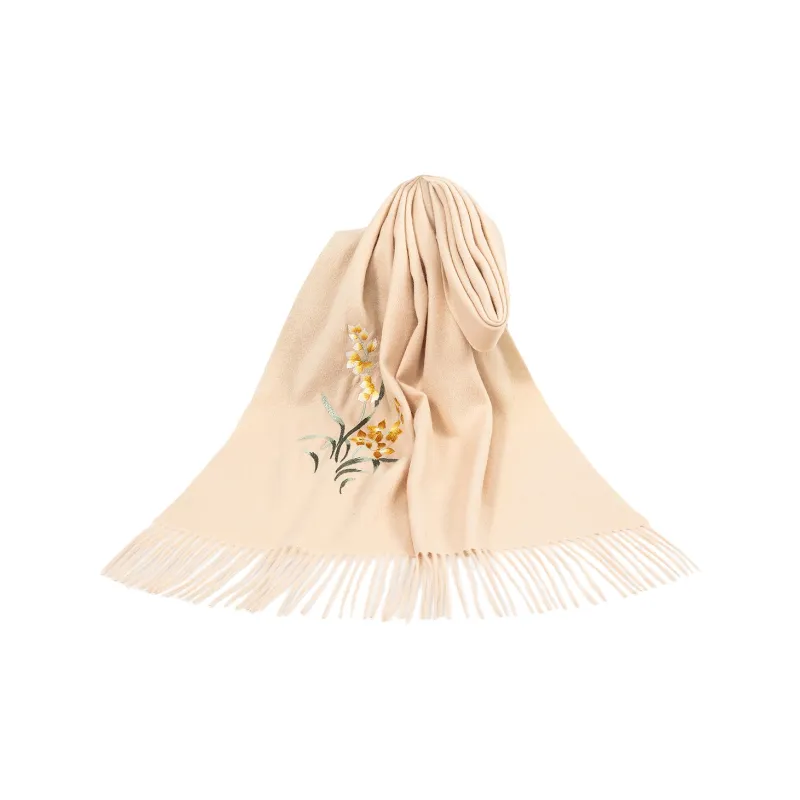 Shanghai Story 100% Sheep Wool Knit Scarves Women's Classical Style Elegant Blue 5 Colors Available-4
