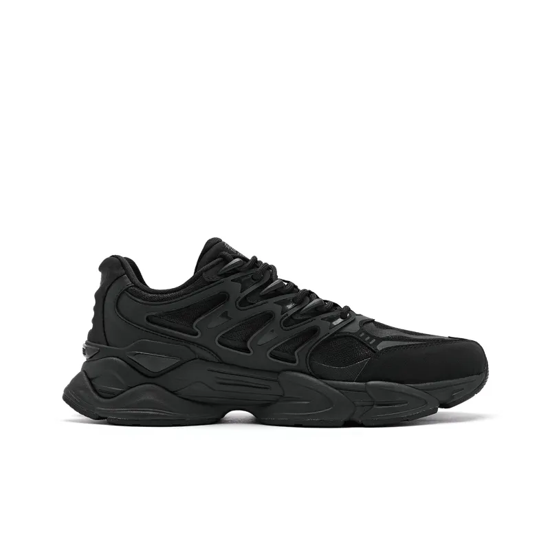 QIAODAN Breathable Lightweight Low Top Casual Shoes Men's Black Iron Gray-1