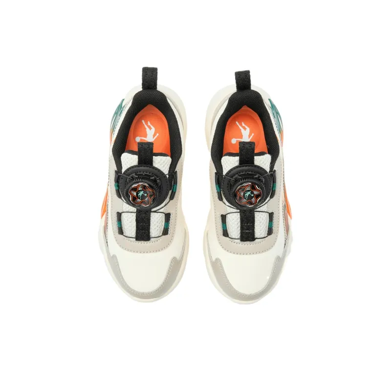 QIAODAN Slip Resistant Cushioning Low Top Kids Lifestyle Shoes White Green Children Aged 3 7 Years Old-3