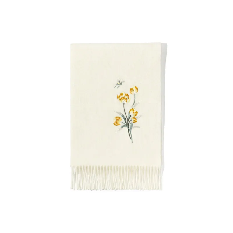 Shanghai Story 100% Sheep Wool Knit Scarves Women's 6 Colors Available For Selection-15