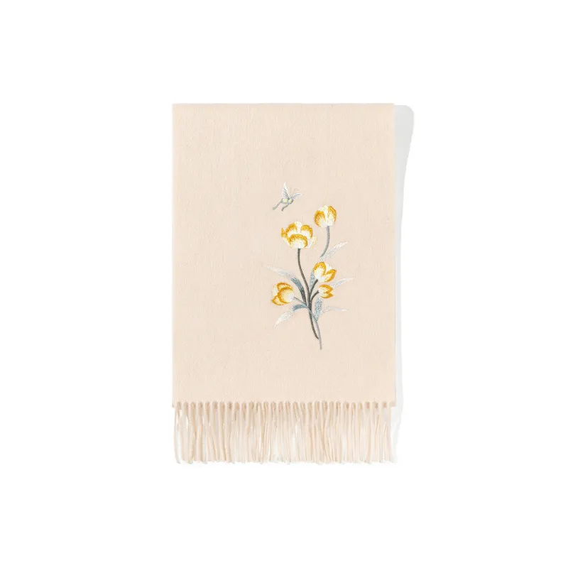 Shanghai Story 100% Sheep Wool Knit Scarves Women's 6 Colors Available For Selection-11