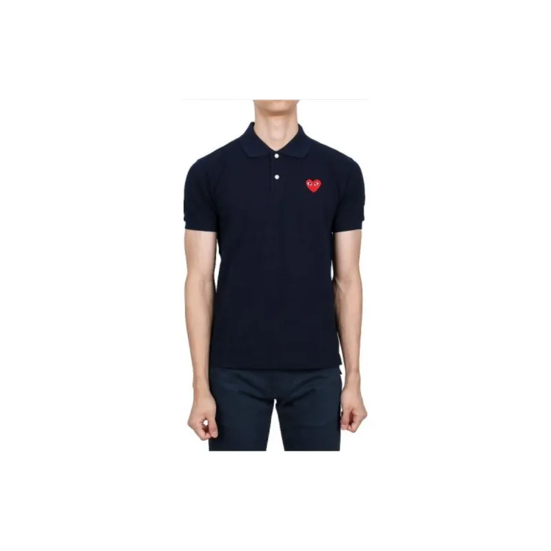 CDG Play Polo Shirt Unisex Marine Blue-2
