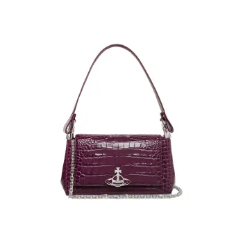 Vivienne Westwood HAZEL Leather Shoulder Bag, Crossbody Bag, Handbag Medium Size Women's Purple