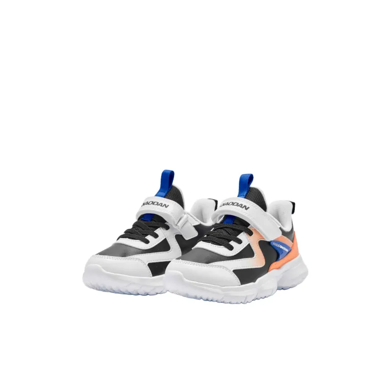 QIAODAN Slip Resistant Anti Kick Low Top Kids' Running Shoes Black Orange Children Aged 3 7 Years Old-2