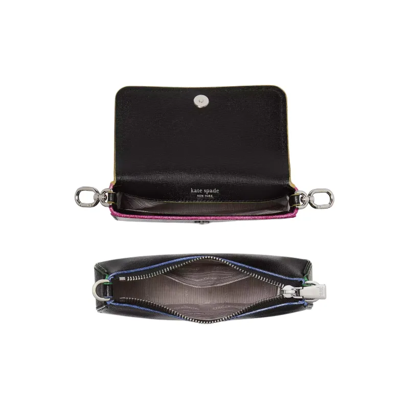 Kate Spade Patent Leather Shoulder Bag Crossbody Bag Women's Black-4