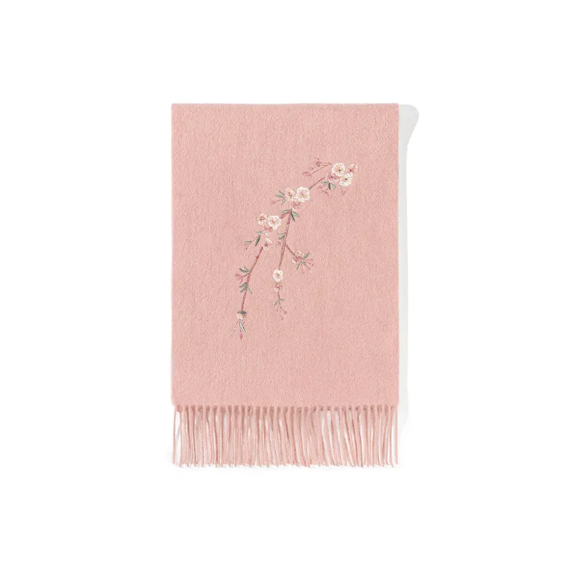 Shanghai Story 100% Sheep Wool Small Shawl Knit Scarves Women's Dark Fragrant Plum 5 Colors Available-9