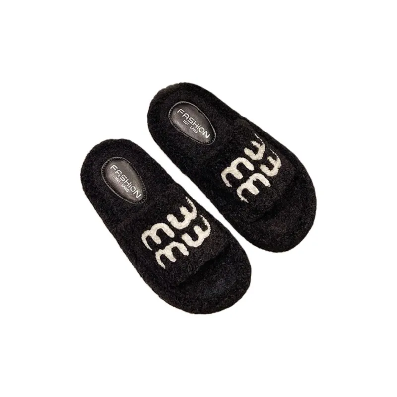 ALPLUME Women's Home Slippers Black Yellow Brown Ecru Slippers & Home Slippers-2