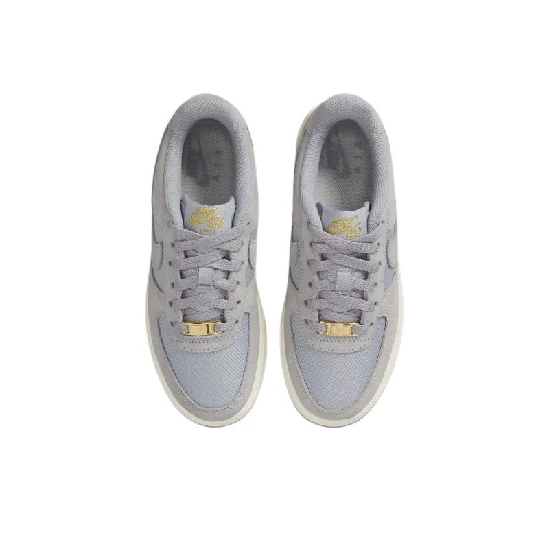 Nike Air Force 1 Anti Slip Wear Resistant Low Top Kids' Skateboarding Shoes Gray Teenagers-3
