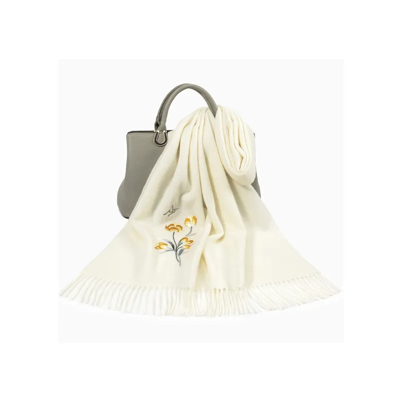 Shanghai Story 100% Sheep Wool Knit Scarves Women's 6 Colors Available For Selection-14