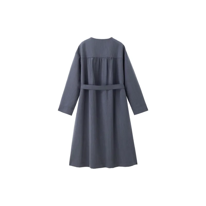UNIQLO Long Sleeved Dresses Women's Denim Blue-1