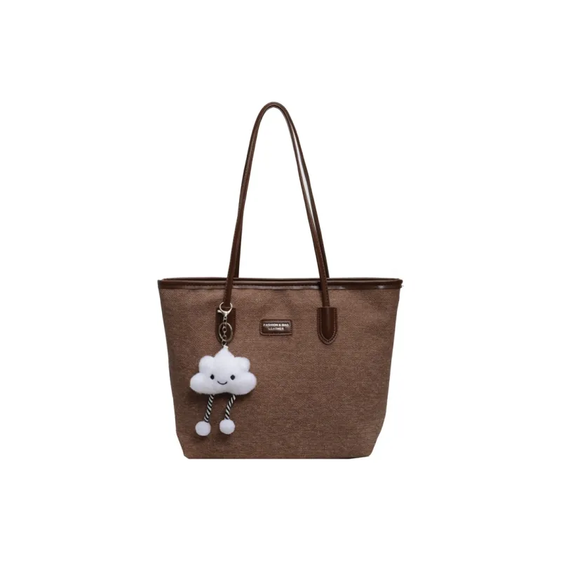 HCXK PU Shoulder Bag Women's Dark Tea/Brown/Silver/Blue & Brown-2