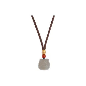Andaozi Hetian Jade Necklaces Pale Greenish White Jade Unisex