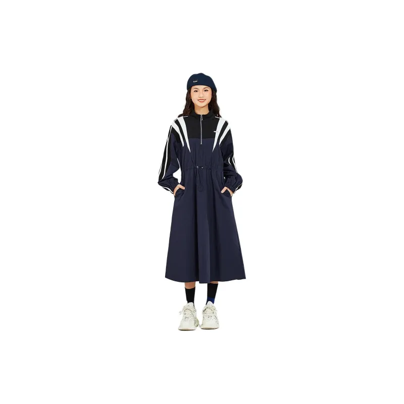 MUGUOGUOMU Long Sleeved Dresses Women's Collegiate Blue-5
