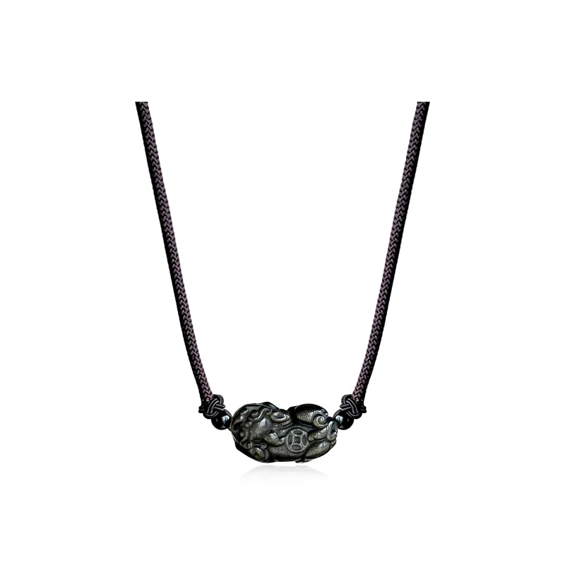 Tang Zhi Obsidian Necklaces Unisex-0