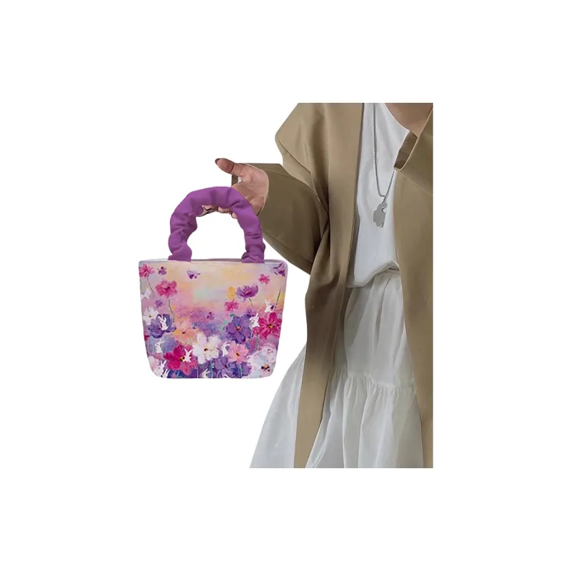 AOSONG Canvas Canvas Bag Handbags Regular Unisex Purple & Pink-1