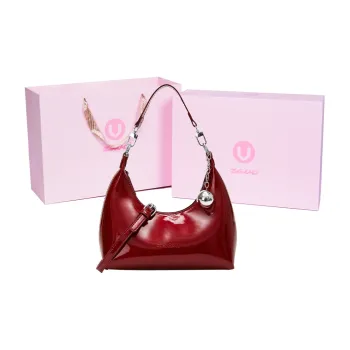 ZAVC PU Crossbody Bag Medium Size Women's Cherry Red/Beige/Silver/Black