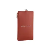 ARMANI EXCHANGEAE Polyurethane One Shoulder Crossbody Neck Hanging Cell Phone Pouch Men's Red Brown