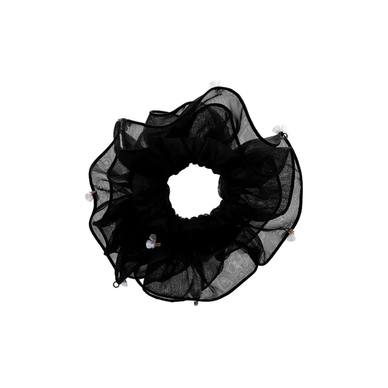 ROYALSASA Silk Chiffon, Faux Crystal Hair Tie Women's-0