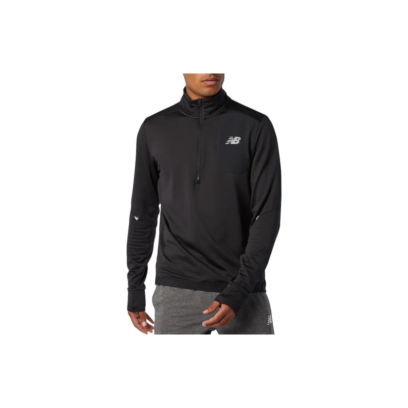 New Balance Run Grid Back Sweatshirt Men's Black-2
