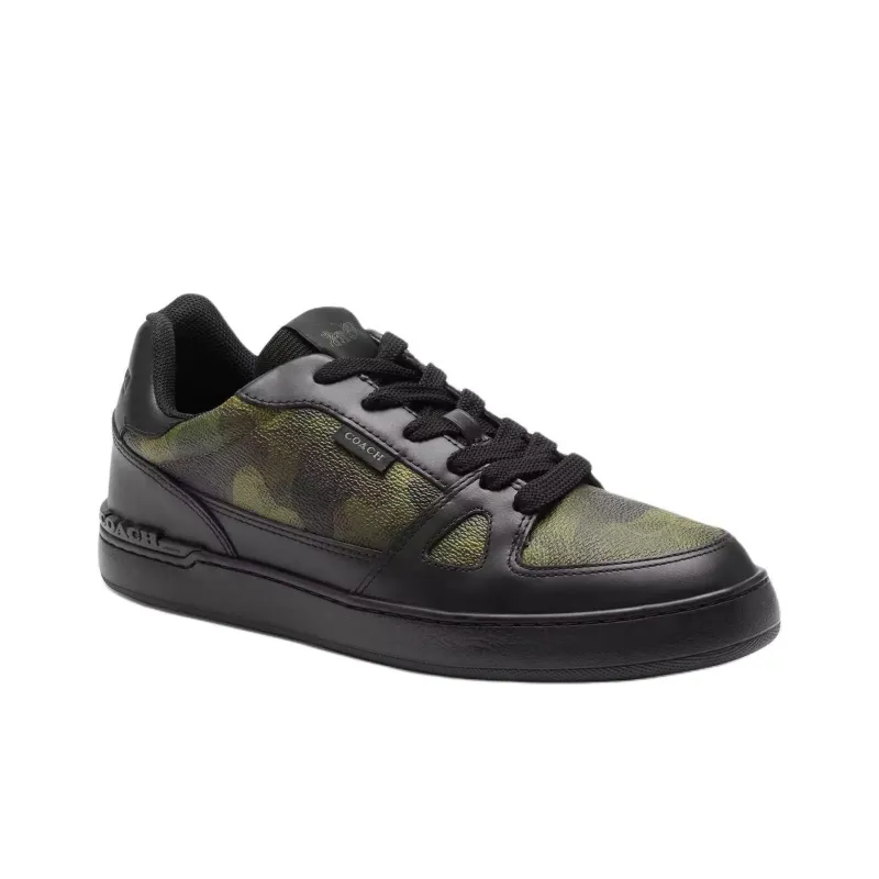 COACH Clip Court Low Top Skateboard Shoes Men's Black-2