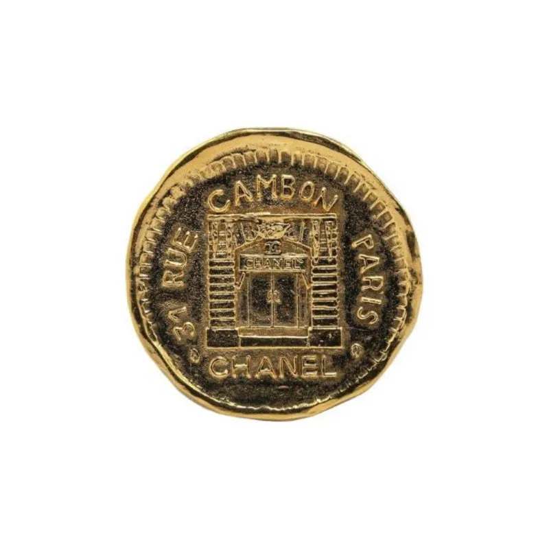 CHANEL 1970-1980 Plated 31 Rue Cambon Costume Brooch-0