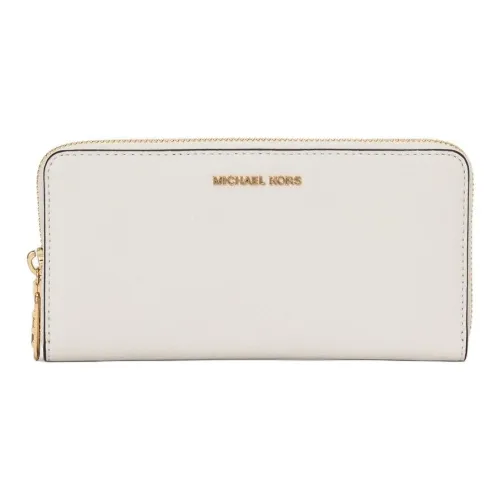 MICHAEL KORS Cow Leather Wallet Large Size Women's Glossy White