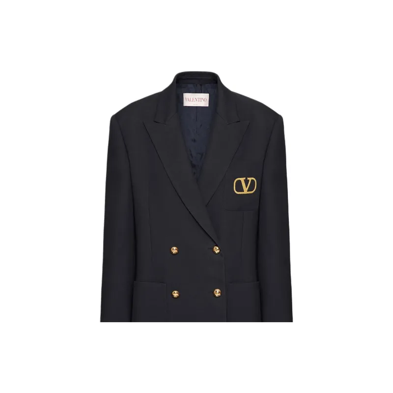 Valentino VLogo Signature Double Breasted Blazer-6