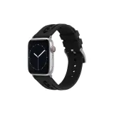 Square Cut-Out Silicone Strap, Black