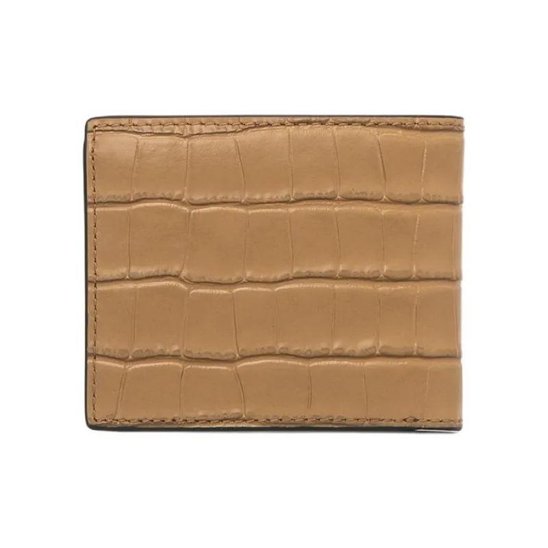 MICHAEL KORS Hudson Crocodile Embossed Leather Billfold Wallet-2
