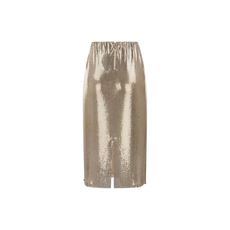 SportMa Casual Long Skirt Women's Gold Beige-1