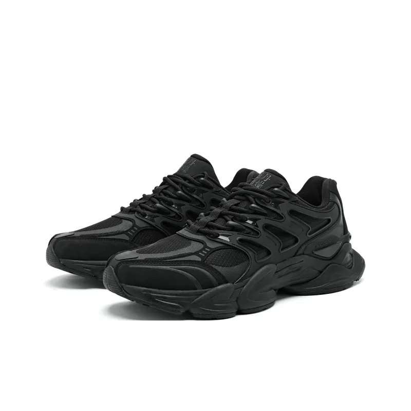 QIAODAN Breathable Lightweight Low Top Casual Shoes Men's Black Iron Gray-2