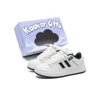 KAAVER OTTO Wear resistant And Lightweight Low Top Skateboard Shoes Unisex White Black