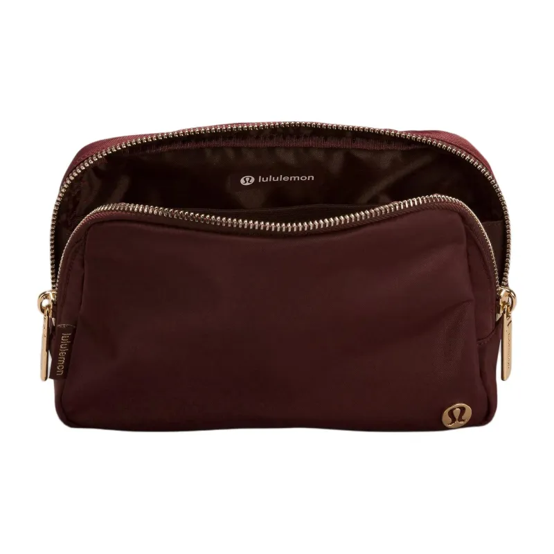Lululemon Nylon One Shoulder Crossbody Fanny Pack Large Size Women's Garnet With Rose Gold Accents-3