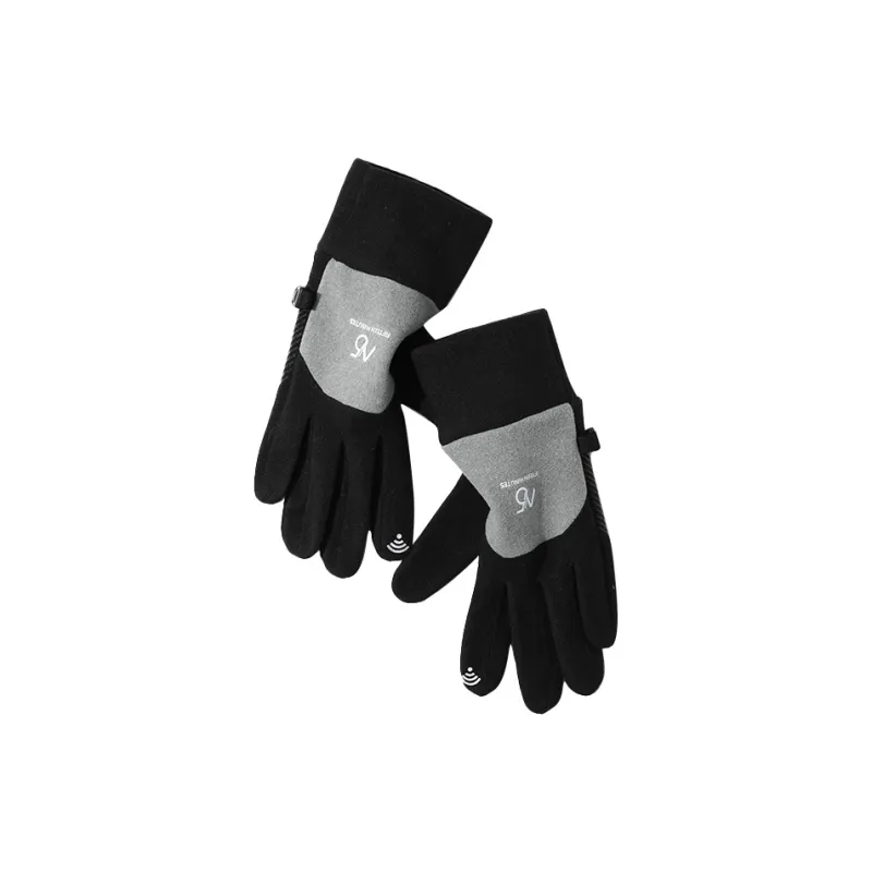 15 MINS 92% Polyester 8% Elastane Knit Gloves Women's Dark Gray/Khaki/Black/Pink-5